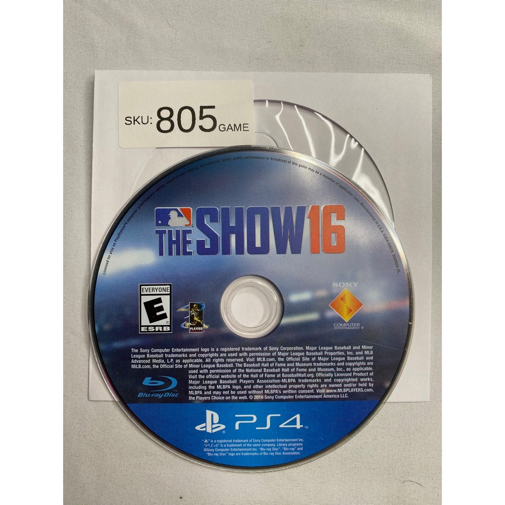 MLB The Show 16 Sony PlayStation 4 PS4 Video Game Disc Only